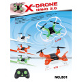 2015 Mejor DIVERTIDO CUADCOPTER 4CH 6 ejes Gyro RC MINI POCKET DRONE para niños M801R Micro MINI drone